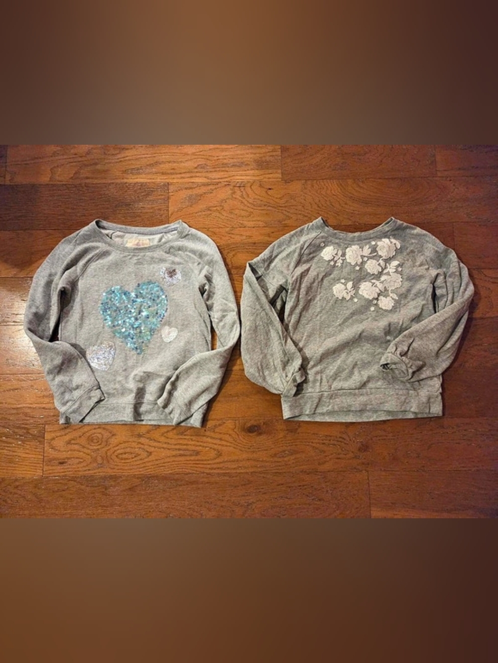 Girls Sequin & Gray Embellished Sweatshirts. Size 12